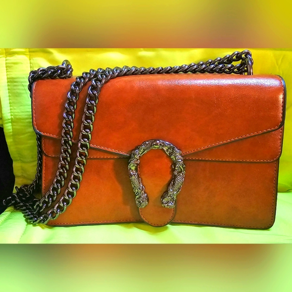 Leather brown crossbody